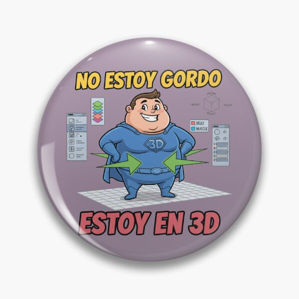 Item preview, Divertido superhéroe 3D – “No estoy gordo, estoy en 3D” | Diseño de meme español designed and sold by Hassan el kaabout.