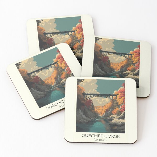 Item preview, Quechee Gorge Vermont Retro Art | "Vermont's Little Grand Canyon" designed and sold by TuncGK.