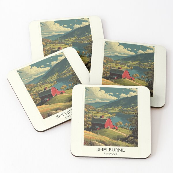 Item preview, Shelburne Vermont Vintage Travel Art | Rural Farmland & Red Barn designed and sold by TuncGK.