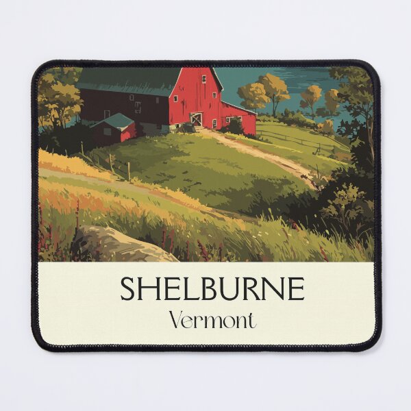 Item preview, Shelburne Vermont Vintage Travel Art | Rural Farmland & Red Barn designed and sold by TuncGK.