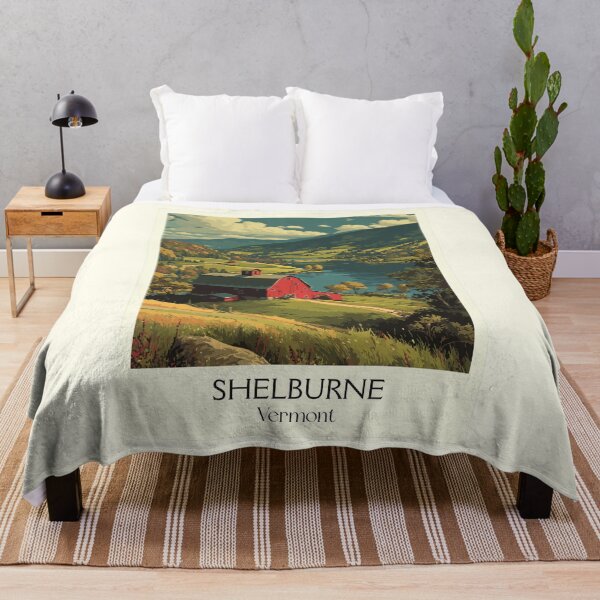 Item preview, Shelburne Vermont Vintage Travel Art | Rural Farmland & Red Barn designed and sold by TuncGK.