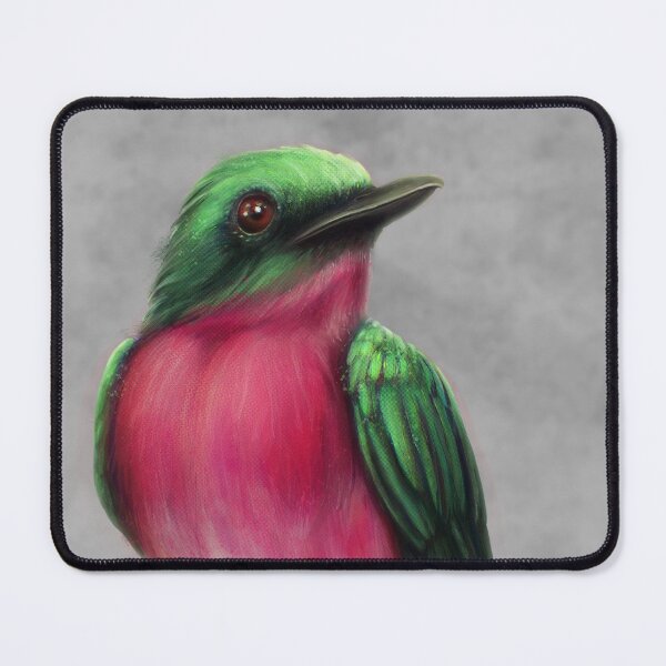 Item preview, Colorful pink and green bird designed and sold by Laura Cavus Illustrations.