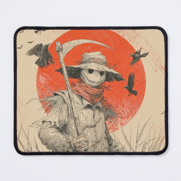 Item preview, Red Harvest Scarecrow | Vintage Linocut designed and sold by AJ Lab.