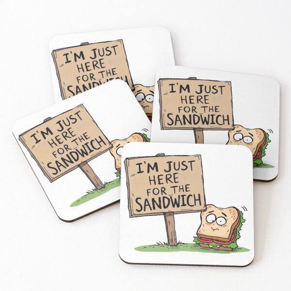 Item preview, I’m Just Here for the Sandwich – Funny Protest Cartoon designed and sold by jelonkaa.