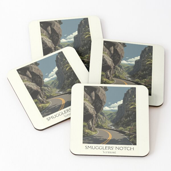 Item preview, Smugglers' Notch Vermont Retro Art | Winding Mountain Pass Scenery designed and sold by TuncGK.