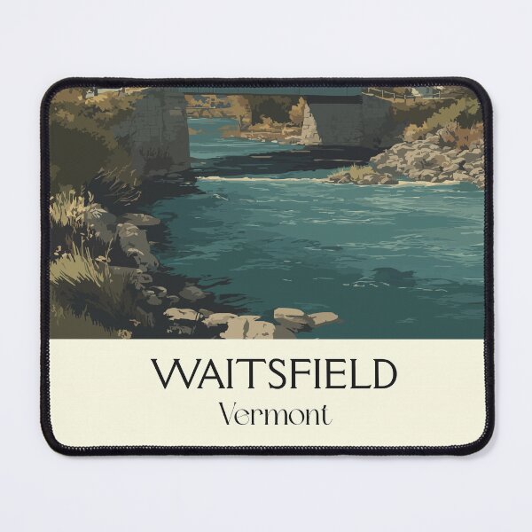 Item preview, Waitsfield Vermont Retro Travel Art | Mad River Valley Covered Bridge designed and sold by TuncGK.