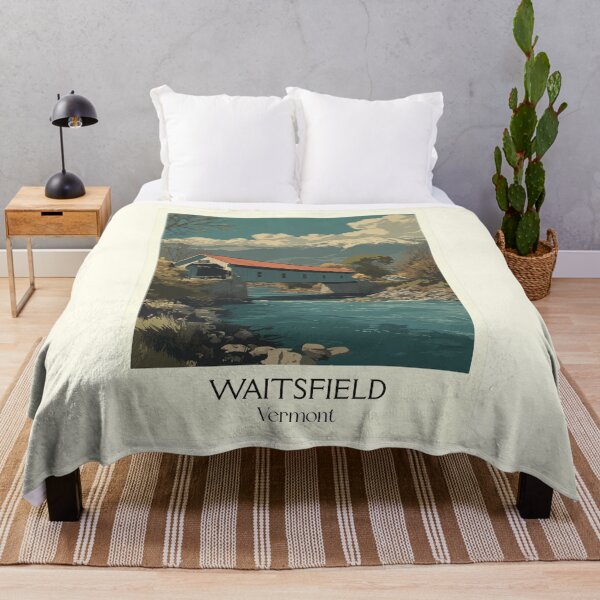 Item preview, Waitsfield Vermont Retro Travel Art | Mad River Valley Covered Bridge designed and sold by TuncGK.