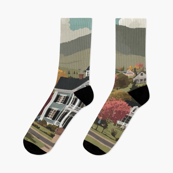 Item preview, Strafford Vermont Retro Travel Art | Historic Town House Design designed and sold by TuncGK.