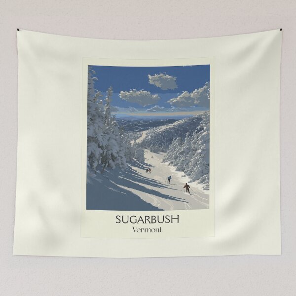 Item preview, Sugarbush Vermont Retro Travel Art | Mad River Valley Skiing designed and sold by TuncGK.