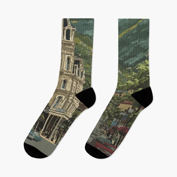 Item preview, Rutland Vermont Retro Travel Art | Historic Downtown Cityscape designed and sold by TuncGK.
