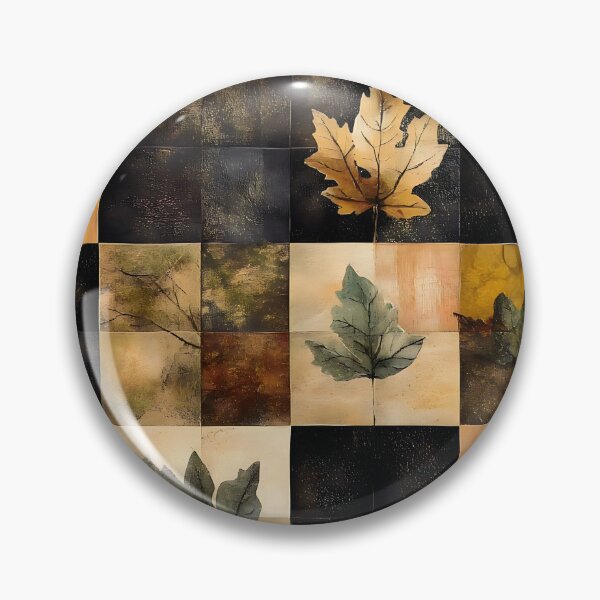 Item preview, Autumnal Leafy Watercolor Plaid – Black and Orange Blocks designed and sold by EmeraldeaArt.