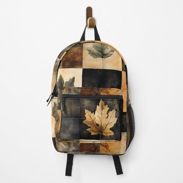 Item preview, Autumnal Leafy Watercolor Plaid – Black and Orange Blocks designed and sold by EmeraldeaArt.