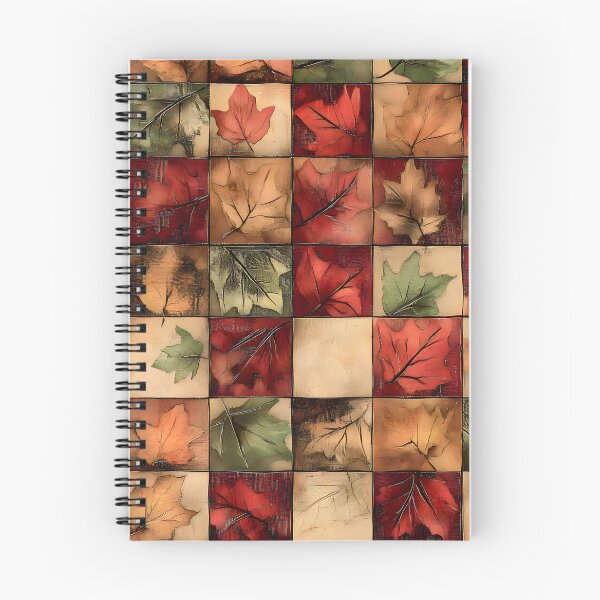 Item preview, Fall leafy watercolor blocks plaid pattern designed and sold by EmeraldeaArt.