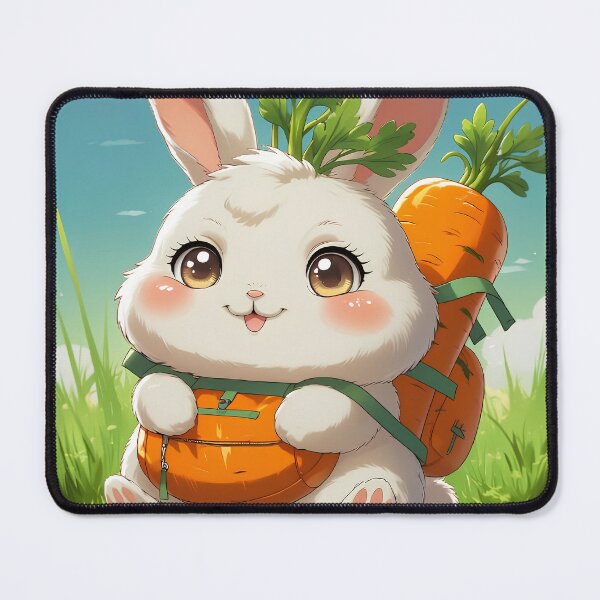 Item preview, Cute Kawaii Chubby Bunny with Carrot Backpack Sticker - Sunny Pet Decal for Laptop & Journal designed and sold by B Stickers.