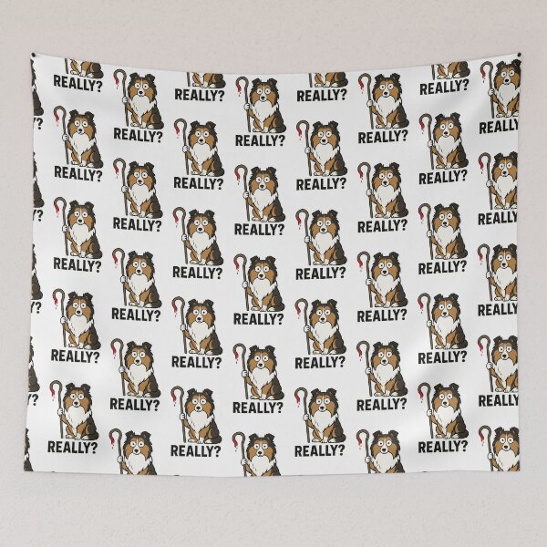 Item preview, Shetland Sheepdog Cartoon Humor with Crook designed and sold by Flying Doggo.
