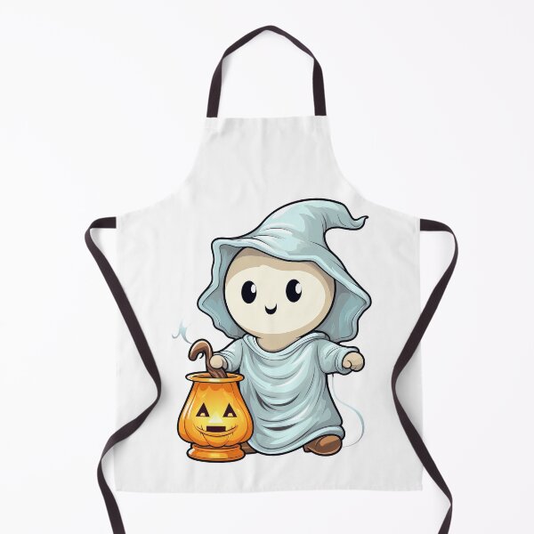 Artikelvorschau, Adorable Ghost with Pumpkin Lantern Illustration entworfen und verkauft von Daagath.