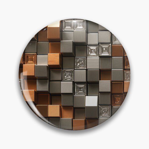 Item preview, Metallic Cube Mosaic designed and sold by Kaleidoscope Print.