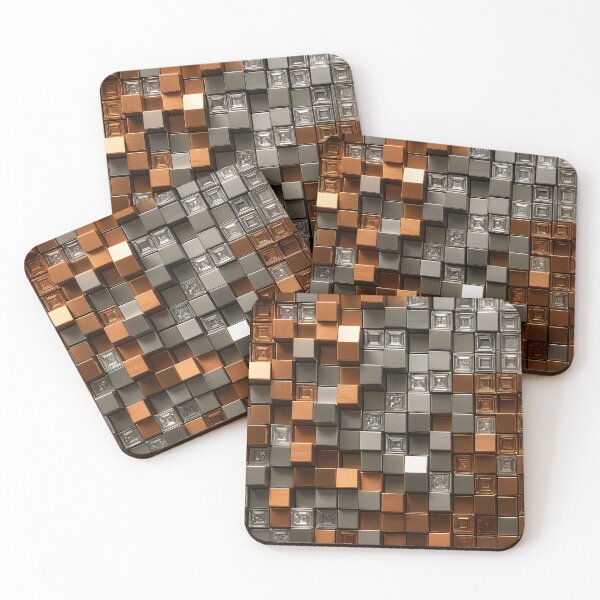 Item preview, Metallic Cube Mosaic designed and sold by Kaleidoscope Print.