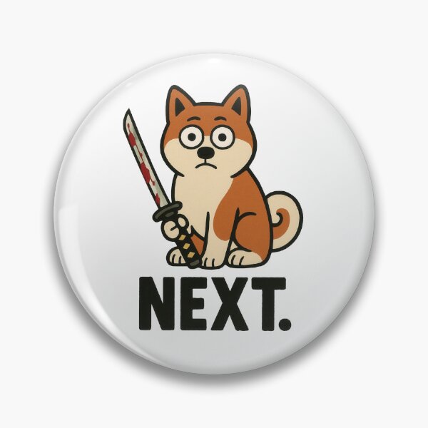 Item preview, Akita Cartoon Humor with Katana Sword designed and sold by Flying Doggo.