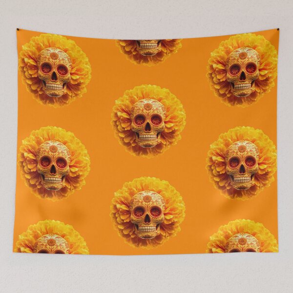 Item preview, Marigold Sugar Skull designed and sold by FlatFashionista.