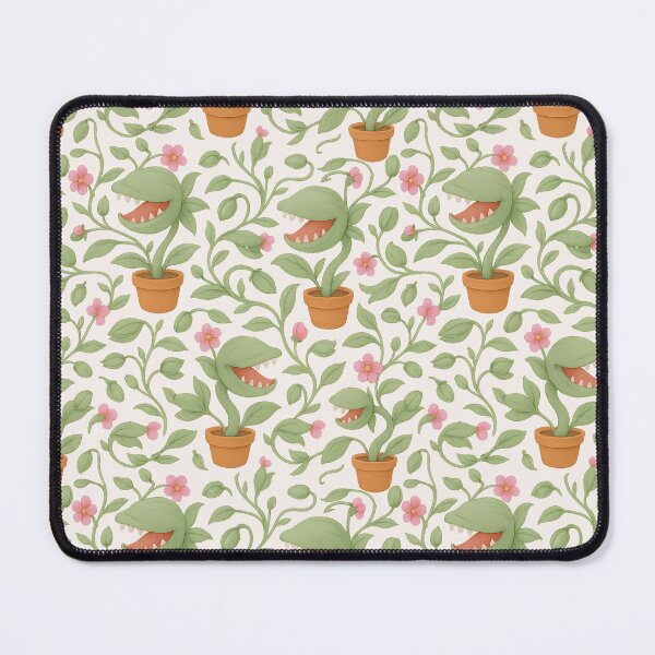 Item preview, Audrey 2 Pattern – Pastel Horror Botanical (Light Background) designed and sold by PricklyBearArt.