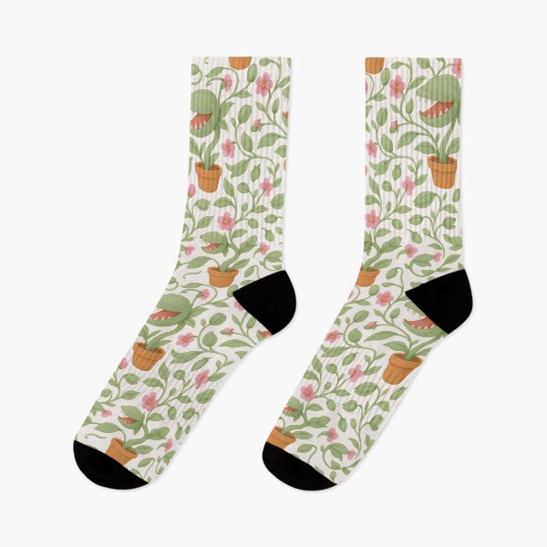 Item preview, Audrey 2 Pattern – Pastel Horror Botanical (Light Background) designed and sold by PricklyBearArt.