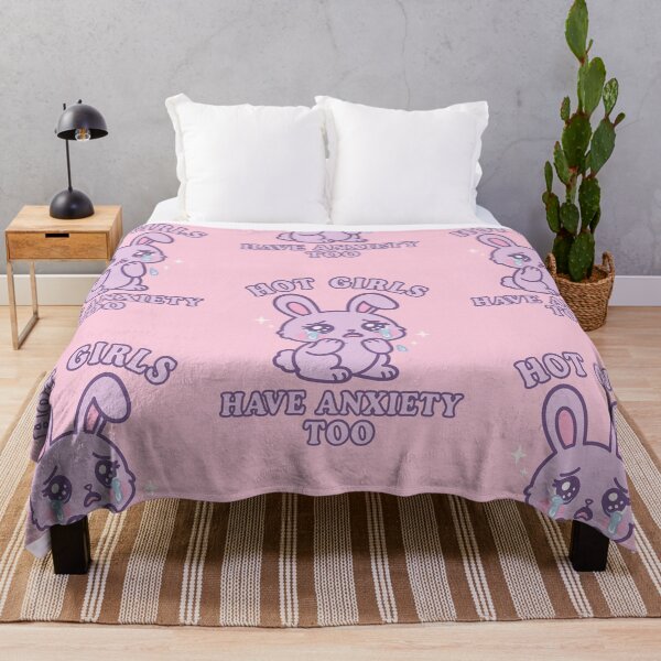 Item preview, Hot Girls Have Anxiety Too – Cute Crying Bunny Mental Health Shirt designed and sold by ReyDeLaCalle.