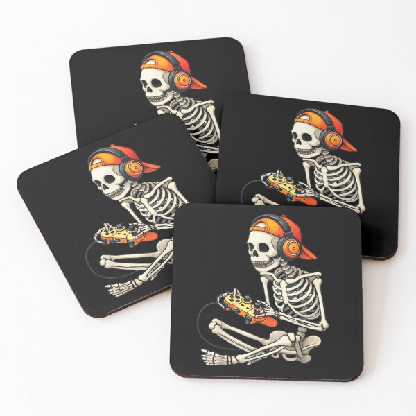 Item preview, Halloween Skeleton Gamer Video Gaming Boys Men Kids Tees T-Shirt designed and sold by Gargamal.