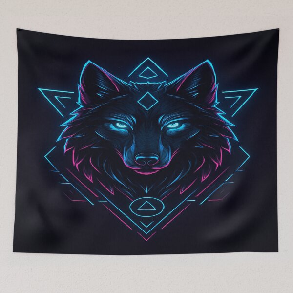 Item preview, Mystic Wolf Spirit Geometric Tribal Art Design designed and sold by VelureArt.