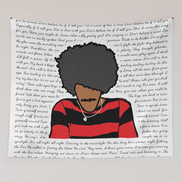 Artikelvorschau, Phil Lynott – Songtext-Portrait entworfen und verkauft von Melty Shirts.