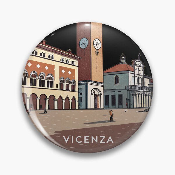 Item preview, Vicenza Italy Postcard – Piazza dei Signori & Campanile Retro Travel Art designed and sold by VividOrganica.