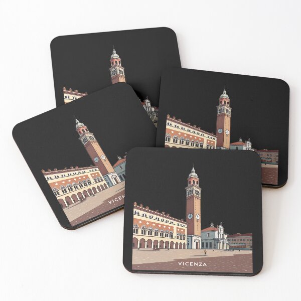 Item preview, Vicenza Italy Postcard – Piazza dei Signori & Campanile Retro Travel Art designed and sold by VividOrganica.