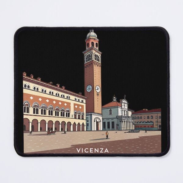 Item preview, Vicenza Italy Postcard – Piazza dei Signori & Campanile Retro Travel Art designed and sold by VividOrganica.