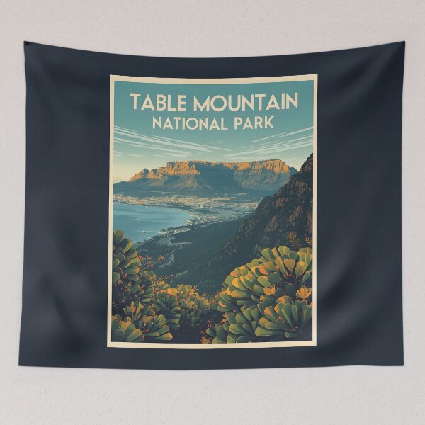 Item preview, A Vintage Illustration of Table Mountain National Park - South Africa  designed and sold by GoodOldVintage.