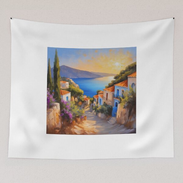 Item preview, Village of Assos, Kafalonia designed and sold by Island Art Studios.