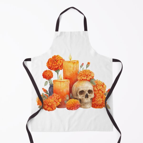Item preview, Ofrenda Marigold Sugar Skull Candles designed and sold by FlatFashionista.
