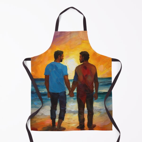 Item preview, Two men hand in hand at the seaside during sunset designed and sold by Photopat.