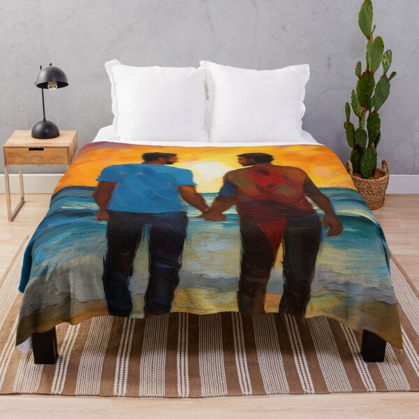 Item preview, Two men hand in hand at the seaside during sunset designed and sold by Photopat.