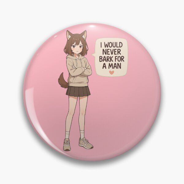 Item preview, Anime Dog‑Eared Girl Illustration – “I Would Never Bark for a Man” Cute Kawaii T‑Shirt Design designed and sold by AlexKramer.
