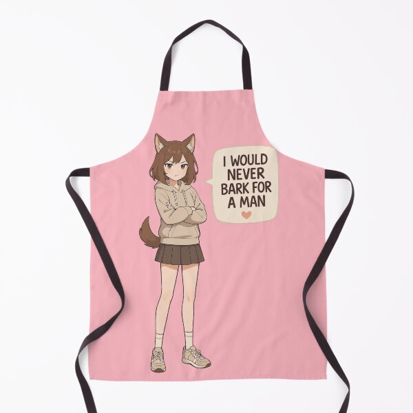 Item preview, Anime Dog‑Eared Girl Illustration – “I Would Never Bark for a Man” Cute Kawaii T‑Shirt Design designed and sold by AlexKramer.
