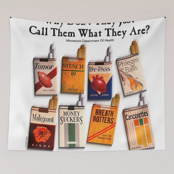 Item preview, Funny Vintage Anti Smoking Cigarettes Advert For Men And Women designed and sold by Y2KDIS4STER.