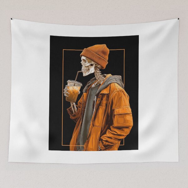 Item preview, Cool Skeleton T-Shirt – Urban Streetwear Skull with Beanie and Jacket designed and sold by EternalThreadz.