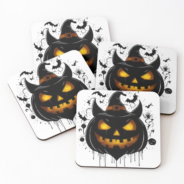 Item preview, Evil Black Pumpkin with Witch Hat and Glowing Eyes designed and sold by Daagath.