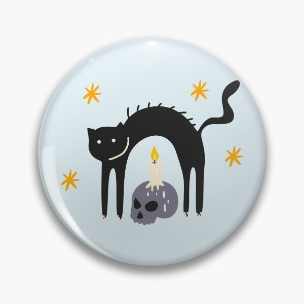 Item preview, Halloween black cat in retro 90s style designed and sold by Luamor.