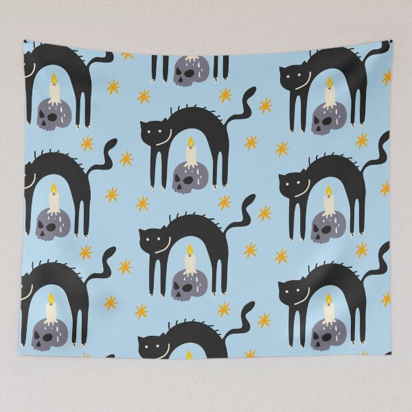 Item preview, Halloween black cat in retro 90s style designed and sold by Luamor.