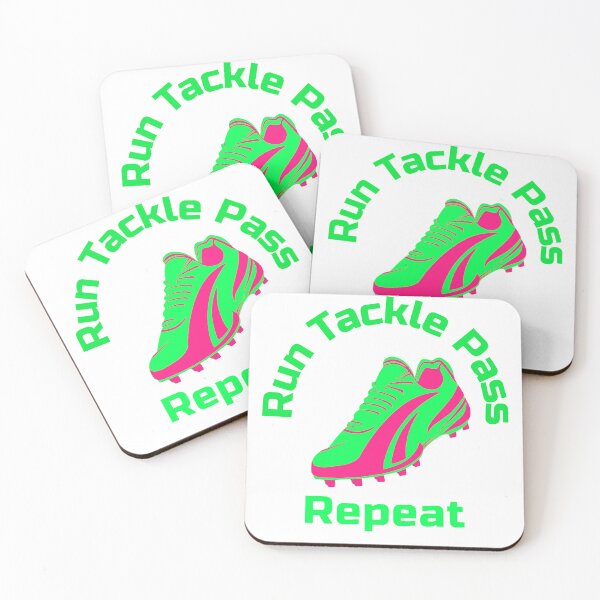 Item preview, Run Tackle Pass Repeat – Funny Girls Soccer T-shirt Pitch Boot Cleat designed and sold by WhackingTax.