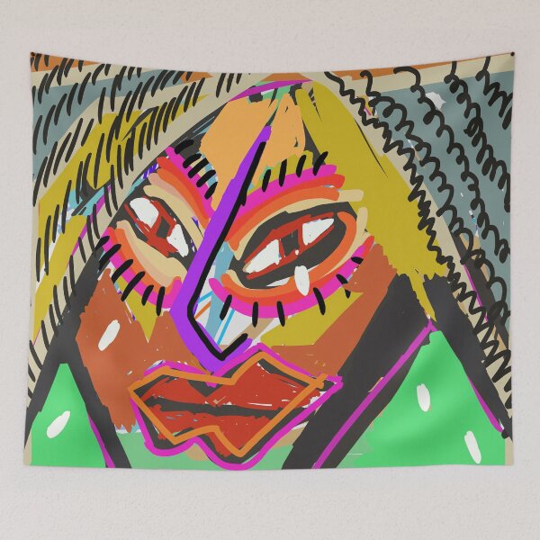 Item preview, The colors of facial makeup abstractly express the collision of sadness designed and sold by WanyanDesign.