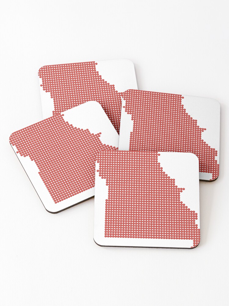 Thumbnail 1 of 5, Coasters (Set of 4), Missouri Red Rhinestone designed and sold by TheIconSmith.