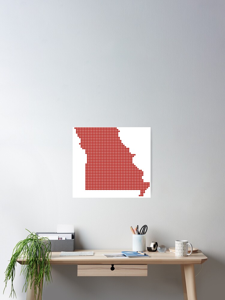 Thumbnail 2 of 3, Poster, Missouri Red Rhinestone designed and sold by TheIconSmith.