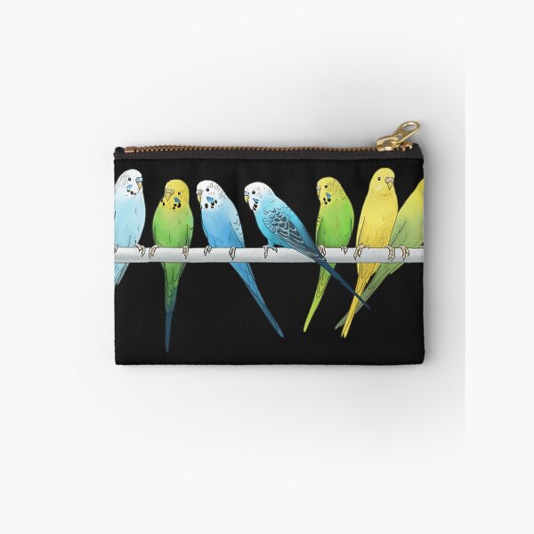 Item preview, Rows Of Budgies Pet Birds Sitting On A Perch A On White Background designed and sold by RobinBrow5.
